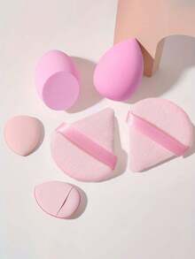 6/4/2/1pc Multi-Functional Pink Makeup Sponge/Cosmetic Sponge, Foundation Base Sponge, Suitable For Liquid/Cream - Multicolor - View 1