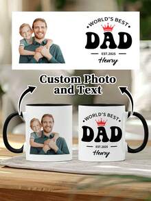 1pc 15oz The World's Best Dad Coffee Mug, A Unique Gift For Father's Day. It's A Personalized Customized Coffee Mug And Water Cup. You Can Customize The Text On It. It Expresses Your Gratitude To Your Dad And Also Serves As A Wonderful Birthday Gift For Him. - Style 1 - View 18