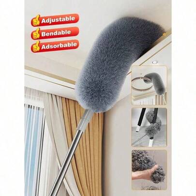 Extendable Duster, Ultra-Fine Fiber Extendable Duster With Soft Brush Head - Reusable And Washable Cleaning Tool, Duster, Soft Duster, Reusable And Washable Ceiling Fan Duster, No Battery Required, Suitable For High Ceilings, Furniture, Cars, Cleaning Supplies, Living Room, Bedroom, Kitchen, Car Cleaning, Cleaning Tools