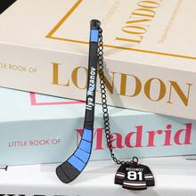 Ice Hockey Match Showdown Metal Alloy Compact Bookmark - Ice Hockey Stick & Jersey Pendant Design, Suitable For Female Ice Hockey Sports & Novel Lovers - Color - View 3