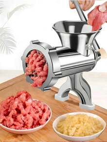 一件式。手动绞肉机。绞肉器。可绞碎各种肉类和香料。手动绞肉机/香肠制作器，台式猪肉绞肉机，灌肠漏斗，自制汉堡肉饼制作器，手动厨房工具 - 彩色 - 查看 4