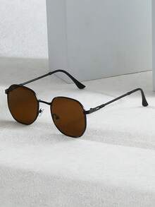 1 chiếc kính thời trang nữ gọng kim loại hình đa giác cổ điển - Nhiều màu - Xem 4