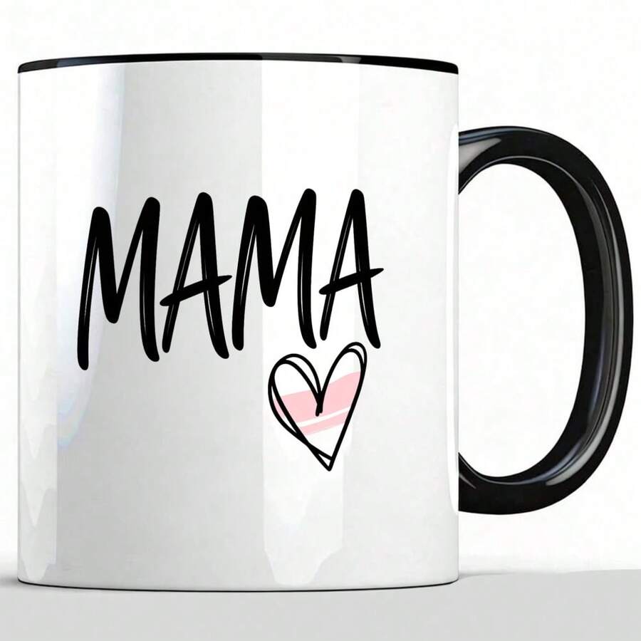INGIFTA MAMA Mug, 1 Piece, 11 Oz, Double-Sided Printed Ceramic Mug. MAMA Gift. MAMA Coffee Cup. MAMA Gift. Mother's Mug. Grandma Gift. Mother's Day Gift. Mama Gift Idea. - 黑色-11oz - 查看 1