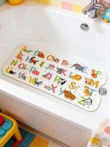 1 Set Badematte mit Schildkrötenmuster, Saugnapf rutschfeste Badewannen-Matte mit Ablauflöchern, 40 x 16 cm Badewannen-Matte mit Ozean-Tier- und Buchstabenmuster, weich & bequem Baby Badezimmer Dusch-Matte - geeignet für Baby Badezimmer Zubehör, Baby Badezimmer Dekoration, Zuhause, Hotel und Auto Reisen - in verschiedenen Farben erhältlich, Sommer Schwimmbad Zubehör - Badematte - Übersicht 4