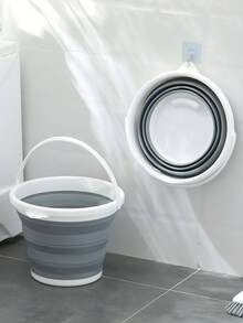 Foldable Plastic Silicone Bucket, Large Capacity Outdoor Fishing Washing Car Washing Clothes Washing Dishes Bathing Water Bucket, Portable For Camping Outdoor Travel, Suitable As Gift For Women, Moms, Friends, Bathroom, Kitchen, Dorm, Student Supplies - Nhiều màu - Xem 1