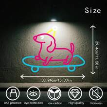 1pc LED Dog Sled Neon Light For Wall Decor, 5V USB Powered, Dimmable, Suitable For Bedroom, Office, Gym Decoration. Factory Direct Supply, Customizable. - Rose Red, Ice Blue, Yellow, White - View 3