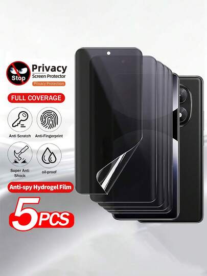 5 piezas de protector de pantalla de hidrogel de privacidad compatible con Mi 15 Ultra 15T Pro 14 14T 14T Pro, protector de pantalla de hidrogel de privacidad compatible con Note 15 Pro Plus 15 4G 5G 14 13 Pro 5G 4G Note 12 Pro+ 11 11S 13 Pro+ como regalo de primavera