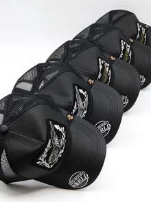 Set de 5 Gorras Trucker Unisex con Bordado de Cocodrilo | Cachucha tipo Charro con parche de animal | Gorra de Béisbol ajustable para Hombre y Mujer - Negro - Ver 4