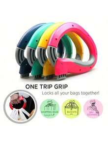 Comfortable Grip Plastic Shopping Bag Carrier - Durable Basic Bag Organizer, Easily Complete Daily Grocery Shopping And Home Supplies Storage, Prevent Bag Cuts - Multicolor - View 2