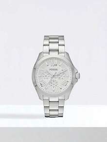 Đồng hồ nữ Fossil Chronograph máy quartz, dây đeo thép không gỉ cao cấp, hiển thị ngày, chống nước, thích hợp đeo hàng ngày/dự tiệc, màu vàng hồng/vàng/bạc, quà tặng đồng hồ nữ AM4511/AM4510/AM4509 - Bạc - Xem 7