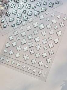 1pc Modern Minimalist Elegant Leaf Pattern Nail Art Stickers, 3D Spring Nail Decor Stickers - Multicolor - View 4