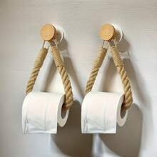 2pcs Toilet Paper Holder, Bathroom Tissue Roll Storage Rack, Wall-Mounted Toilet Paper Box, Wall-Mounted Toilet Paper Dispenser, Bathroom Accessories, Towel Rack - 2pcs - View 4