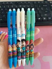 Bộ bút bi xóa được, nét mảnh, đường kính 0.5mm, in hình nhóm fan K-POP Fandom Wizard, đồ dùng học tập và quà sinh nhật cho fan. - Nhiều màu - Xem 4