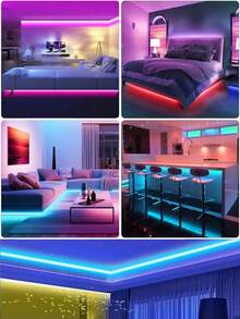 1pc RGB LED Strip Light With Remote Control, USB Powered, Supports 16 Color Changing & 8 Dynamic Modes, 6 DIY Modes, Suitable For Indoor Lighting, TV Backlight, Kitchen Decor, Party, Bar, Corridor - 44 Keys - View 6