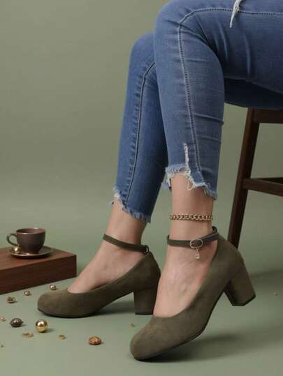 Lady Spring/Summer European Style Wedge Mary Jane High Heel Round Toe Party Dance Shoes, Elegant Style Women's High Heel Sandals