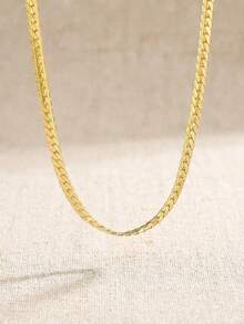 1pc Classic Stainless Steel Chain Necklace, Hip-Hop Street Style Unisex Jewelry Accessory, Decorative Gift For Family And Friends - Multicolor - View 7