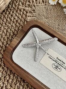 2pcs Silver Starfish Hair Clips, Women's Bangs Duck Mouth Clips, Cute & Stylish Side Hair Clips, Hair Accessories - Multicolor - View 6