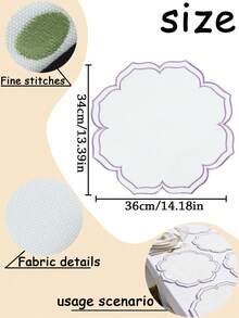 1-200片装 36*34厘米 刺绣餐垫，简约花卉图案，适用于家庭、餐厅、餐桌、家居装饰、婚礼、节日派对，易于清洁，可擦拭，防滑，优雅，节日专属 - 彩色 - 查看 3