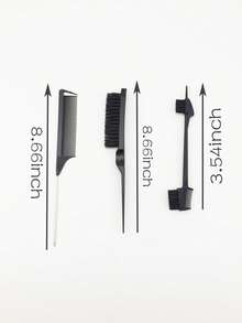 3pcs/Set Or 2pcs/Set Hair Styling Tools Combo, Including Curling Brush, Teasing Comb, Eyebrow Brush - Multicolor - View 10