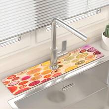 1pc, Sink Faucet Suction Pad, Drainage Pad, Kitchen, Bathroom Sink, Countertop, Drainage Pad, Diatomite Washbasin, And Cuttable Quick-Drying Pad. - Multicolor - View 7