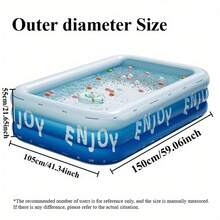 1 pieza Anillo inflable de natación de 3 capas y gran tamaño, piscina inflable gruesa para interiores/exteriores, piscina inflable de PVC, piscina portátil y plegable para verano, patio, jardín, camping, fiesta acuática familiar, múltiples tamaños, para refrescarse en verano - Reino Secreto del Glaciar - Ver 13