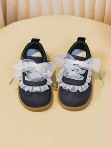 1双婴儿鞋，1双系带婴儿鞋，婴儿平底凉鞋 - 黑色 - 查看 9