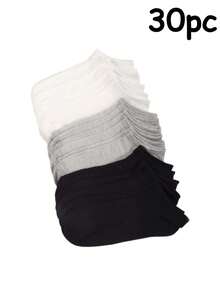 100只装、80只装、50只装男女通用舒适柔软吸湿排汗抗菌针织袜 - 母亲节礼物，男女皆宜，适合搭配过膝长袜和连裤袜。吸汗防臭，弹性柔软，时尚纯色。春夏秋冬皆宜。休闲穿着。 - 彩色 - 查看 12