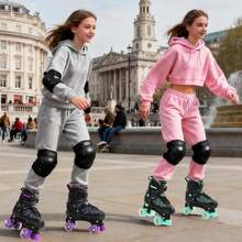 PAPAISON Roller Skates For Girls Ages 8-12, Adjustable Size Youth Women Quad Skates With Light Up Wheels Indoor Outdoor - ColorA - View 8