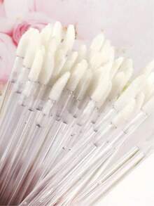 Bộ sản phẩm bán sỉ 50-500 cọ trang điểm môi dùng một lần dung tích lớn, cọ mascara, cọ son môi cầm tay, cọ son bóng dạng thỏi, cọ kẻ lông mày, que vệ sinh cọ, đóng gói riêng lẻ. - trắng - View 5