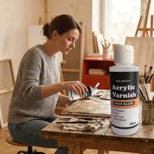 Premium Acrylic Gloss Varnish, 60/120/250ml - Clear, Non-Yellowing & Crack-Resistant Finish For Paintings, Oil Art & Drawings,Cratch-Resistant, Jewelry Making Sealant - A - View 3