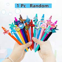 1/6/12/18 Pcs Summer Beach Marine Animal Series Theme Ballpoint Pen Student, Underwater Animal World, Black Ink, Student Writing Gift Set - Summer Marine Animals - View 9