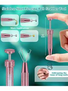 1 pieza Juego de herramientas de perforación de acero inoxidable mejorado antideslizante 14G/16G/18G/20G - Pinzas cónicas sin rosca y abrazadera de bola, insertador de aretes de fondo plano, adecuado para oreja, nariz, ombligo, labio, ceja y otras partes del Body, kit profesional de reemplazo de joyas DIY - Multicolor - Ver 2