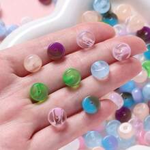 圆形树脂仿玉直孔算盘珠光环染色码头桶珠散珠扁珠DIY珠子材料配件 - 彩色 - 查看 6