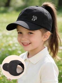 1pc Kids Baseball Cap, Suitable For Spring & Summer, Brimless Design, Girls Version, UV Protection, Suitable For Ponytail, Everyday Outdoor Activities In Spring & Autumn, Fits Ages 3-10 - P - View 13