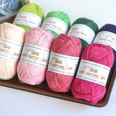 4卷*50克/包 腈纶镂空丝带纱线，适合春秋季手工编织毛衣，钩编DIY创意礼品，钩编包包纱线