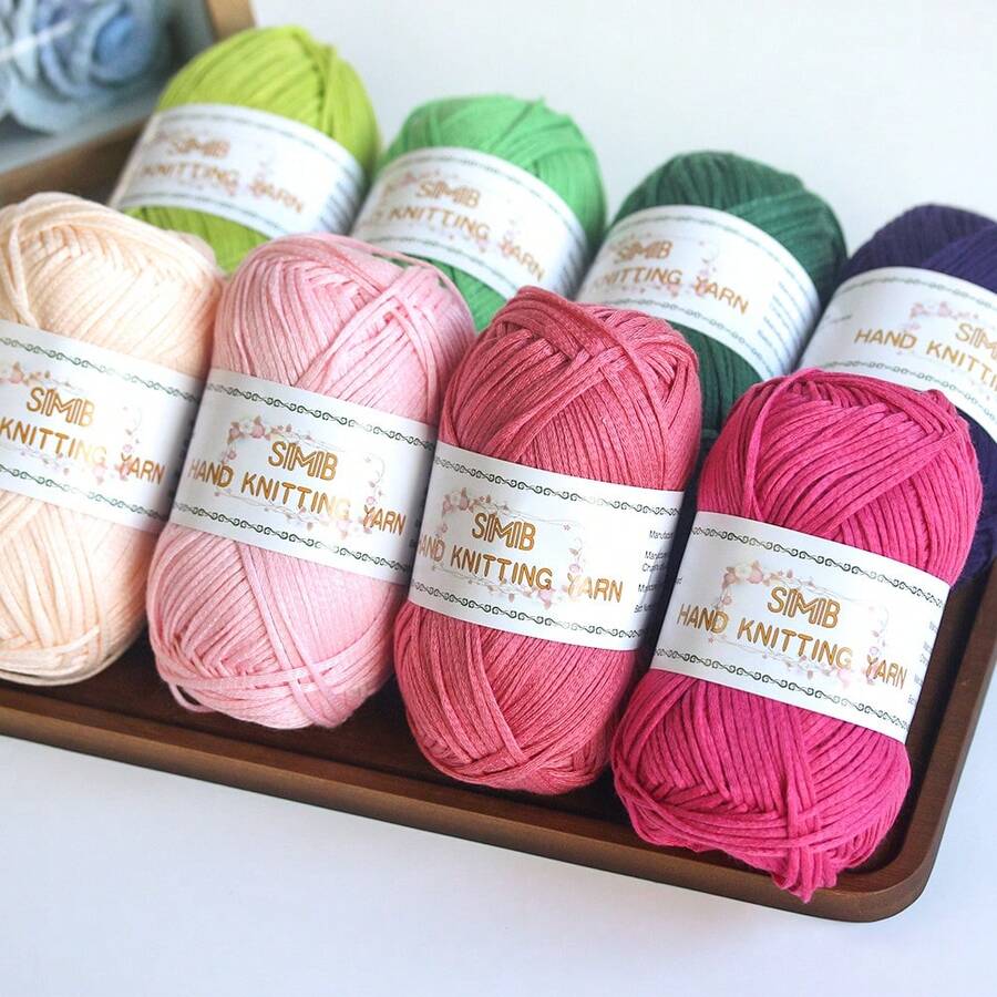 4卷*50克/包 腈纶镂空丝带纱线,适合春秋季手工编织毛衣,钩编DIY创意礼品,钩编包包纱线 - 0119-4卷 - 查看 1