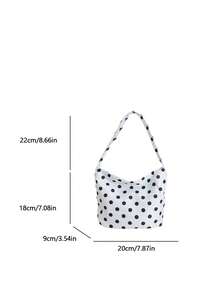 This New Polka Dot Tote Bag From 1pc Is Simple And Stylish. It Features A Zipper Design And A Non-Adjustable Shoulder Strap, Making It Suitable For Everyday Outings, Shopping, And Travel. It Can Easily Hold Your Daily Essentials, Making It A Versatile And Fashionable Item. It Suits Various Styles And Occasions, With Excellent Versatility, And Can Also Be Given As A Gift To Friends. - Multicolor - View 7