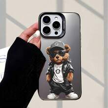 Cute Bear Pattern Phone Case, Suitable As Birthday And Christmas Gift For Couples, Girlfriends, Daughters, Teenagers - Black - View 5