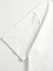 男士夏季宗教风格图案T恤，印有“击败敌人”任务标语，街头时尚 - 白色 - 查看 5