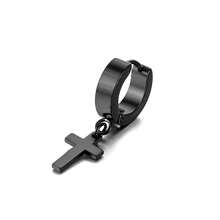 1件装男女通用朋克十字流苏耳环 - 多功能金属哥特式耳夹/耳钉，嘻哈时尚饰品 - 黑色 - 查看 13