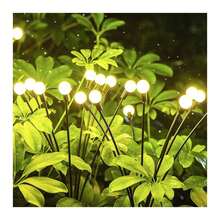 1 Stück 6LED/8LED/10LED Solar betriebenes Glühwürmchen Bodenstecklicht, wasserdichte Außen Gartenweg Beleuchtung für Hof, Terrasse, Camping, Pfad, Feiertage, Hochzeit, Party Dekoration - Schwarz - Übersicht 9