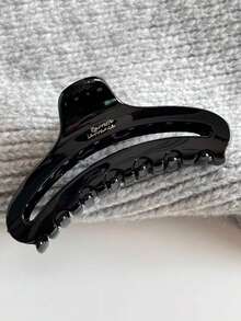 2pcs/1pc 11cm/4.33in Oval Black/Brown Sturdy Lightweight Plastic Hair Clips, Fashion Versatile Elegant Minimalist Solid Color Hair Accessories Suitable For Daily Casual, Party, Commute, Vacation, Ponytail, Bun, Washing Face, Makeup, Outfit Matching (The Letter Label Is Single-Sided And Has No Specific Meaning, It Is Just For Decorative Purposes) Summer Beach Claw Clips Vacay Hair Claws,Holiday,Travel - Multicolor - View 6