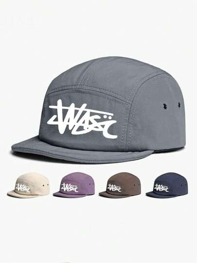 1顶纯色字母图案棒球帽，涤纶速干平沿帽，百搭日常佩戴，适合作为圣诞节、母亲节、父亲节、教师节、生日礼物送给家人、朋友、男女朋友。