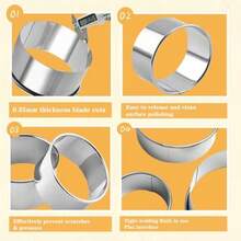 6 Packs Large Biscuit Coe Cutter SetStains Steel Round Coe Cutter Mol 2/3/3.5/4/5/6 Inc Large 6" 5" Coe Ing Tool Set Wit Accories  Pastry Ut Font Cake Coe Dumpling - As Pic - View 3