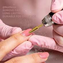 NotNoot 金色指甲抛光头，1个钨钢指甲钻头（用于去除角质层），3/32英寸电动指甲锉机角质层清洁工具，角质层去除器钻头，美甲用品，美甲工具，美甲艺术工具，返校季，指甲，美甲工具（适用于假指甲） - 金色 - 查看 6