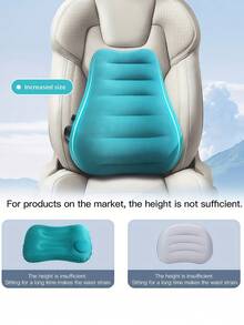 Inflatable Wide Back Design Lumbar Support Pillow, Can Relieve Muscle Fatigue, Suitable For Men And Women, Manual Inflation Portable Lumbar Support Cushion, Lightweight Ergonomic Back Support Inflatable Pad, Suitable For Train, Plane, Office Chair, Car, Outdoor Camping Travel Essential Accessory - Multicolor - View 4
