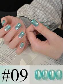 12毫升春夏美甲冰透明蓝粉绿猫眼凝胶指甲油，高级持久不易脱落，美甲沙龙专用，女士百搭美白，四季皆宜，美甲用品 - 彩色 - 查看 10