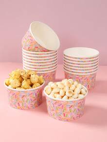 10个彩色糖果造型纸碗，粉色系一次性纸质零食碗，适合婴儿派对、糖果主题生日装饰、婴儿派对装饰、性别揭晓派对用品、粉色糖果主题一周岁生日派对用品、婴儿派对用品、粉色蝴蝶结装饰、粉色女宝宝生日派对装饰 - 糖果 - 查看 5