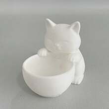 猫形花盆，底部有排水孔，独特设计，适用于多肉植物、小型花卉和仙人掌，可作卧室、办公室或桌面摆件。 - A - 查看 12