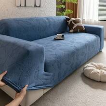 1件装清新蒲公英图案沙发套，简约优雅的客厅沙发套，可机洗/手洗，防滑，宠物友好，四季皆宜，适用于家庭、卧室、办公室等场所。 - 藍色 - 查看 1